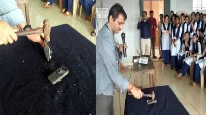 क्लासरूम में मोबाइल पर बिजी थे छात्र, प्रिंसिपल ने हथौड़े से तोड़े 16 फोन 1 Hello Uttarakhand News »