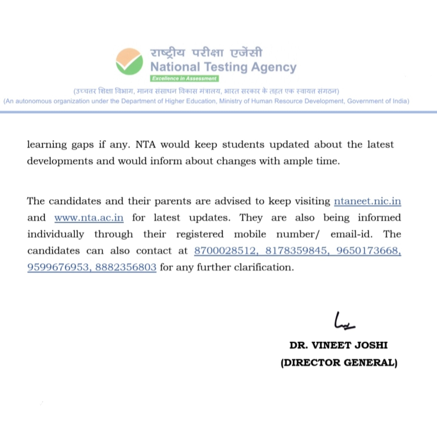 कोरोना के चलते NEET 2020 स्थगित-डॉ. रमेश पोखरियाल निशंक 3 Hello Uttarakhand News »