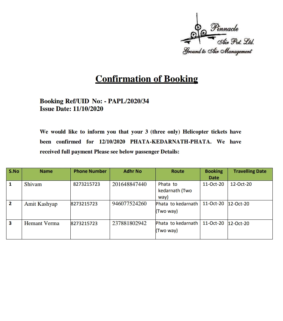Part-II; यूकाड़ा व GMVN की नाक के नीचे केदारनाथ हैली टिकट्स में धांधली! GMVN की शर्तों के विरुद्ध हैली ऑपरेटर अपनी ही टिकट छाप कर यात्रियों को बेचकर कर रहे है जोल! सरकार के टैक्स में भी चूना! 2 Hello Uttarakhand News »