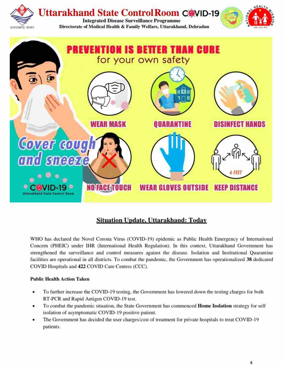 कोरोना बुलेटिन: उत्तराखंड में आज 13 लोगों की मौत, 448 नए कोविड-19 मरीज़, 1013 हुए आज स्वास्थ्य 5 Hello Uttarakhand News »