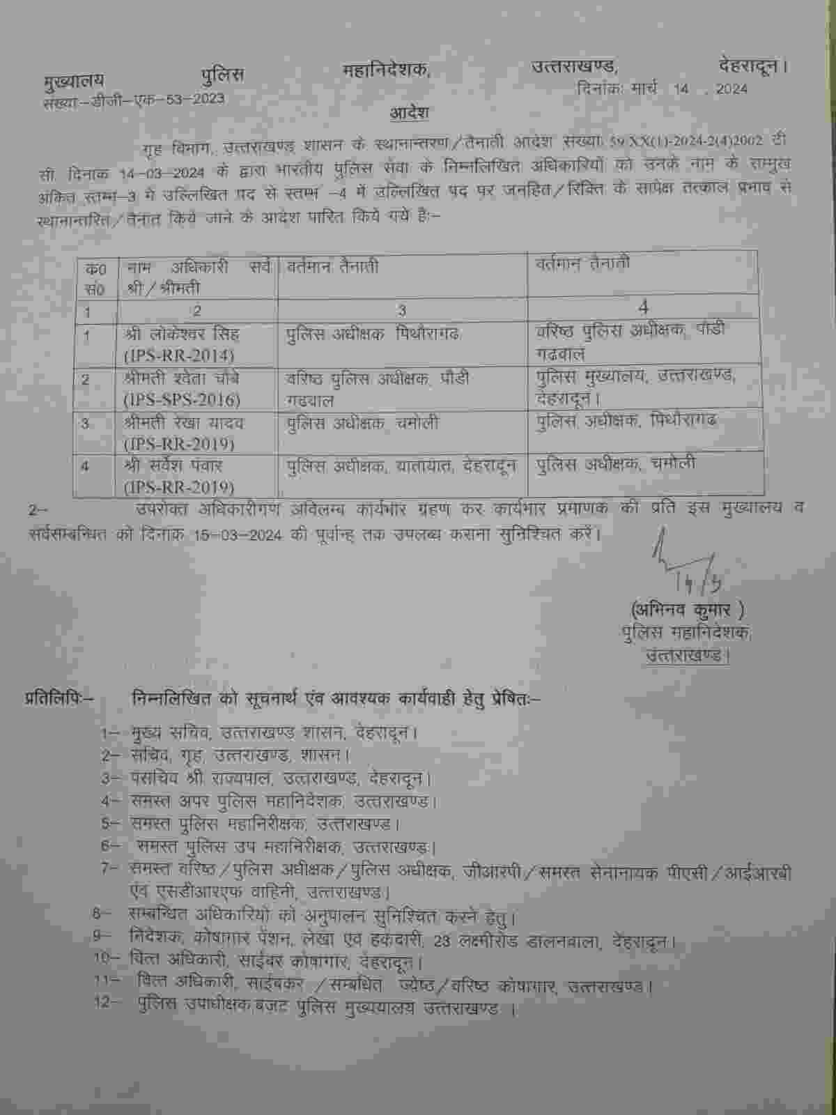 उत्तराखंड: इन IPS अधिकारियों में हुआ फेरबदल 2 Hello Uttarakhand News »